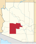 Map of Arizona highlighting Maricopa County